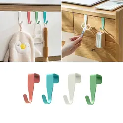 4PCS Cabinet Door Hook Colorful Kitchen Door Rear Hanger Drawer Office Table Key Bag Storage Hook For Home Bathroom Accessories