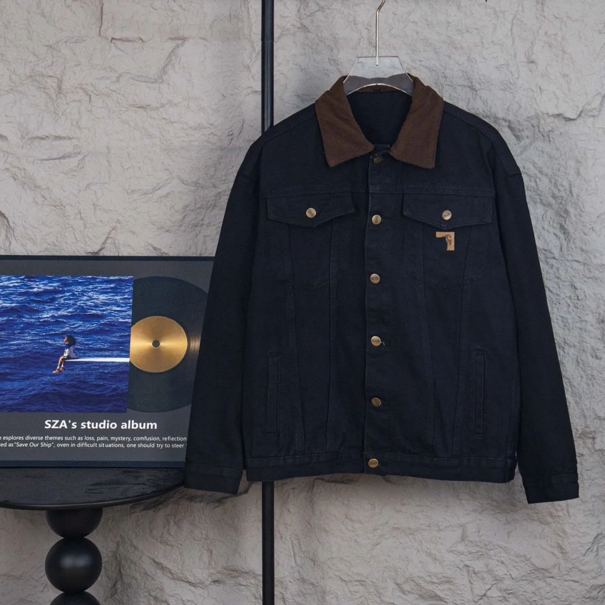 

Мужская джинсовая куртка в стиле ретро, свободного кроя, с отложным воротником, в стиле колор-блок, осенне-зимняя модная джинсовая куртка