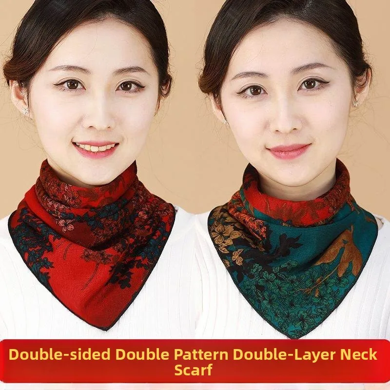 

Двусторонний шарф-снуд с эффектом двойного цветения, теплый, с потайными кнопками, новый, осенне-зимний, модный, универсальный