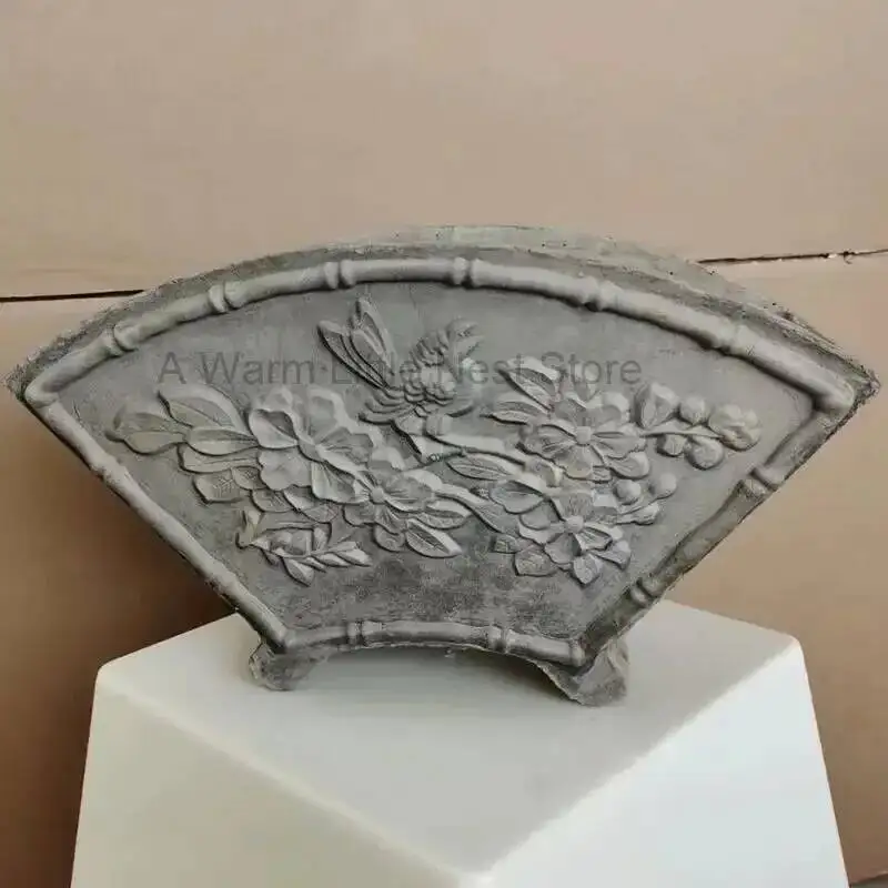 Fan-shaped Cement Flower Pot Mold Plastic Ornament Flower Pot Outdoor Garden Bonsai Creative DIY European Concrete Mold