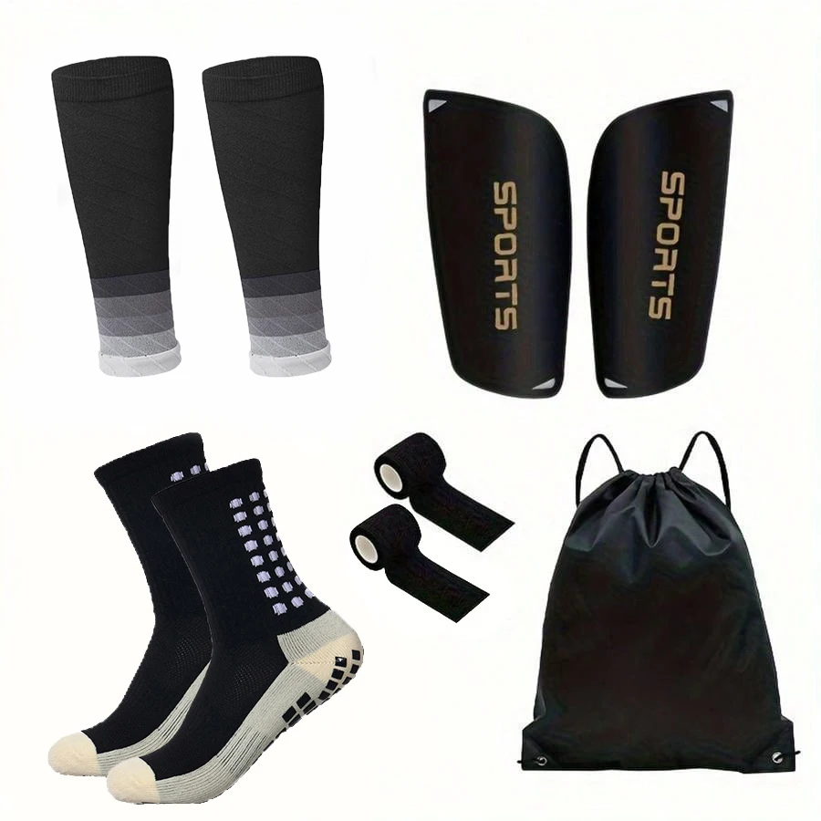 

Набор из 6 предметов, комбинированная сумка для классических футбольных принадлежностей, сумка на шнурке, спортивные носки, бинты, защитная пластина, оболочка