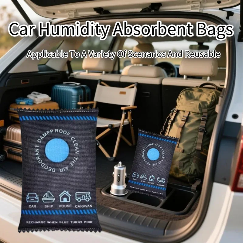 Reusable Silicone Dehumidifier Bag Car Interior Dehumidifier Bag Home Closet Humidity Absorber Bag With Color Indicator