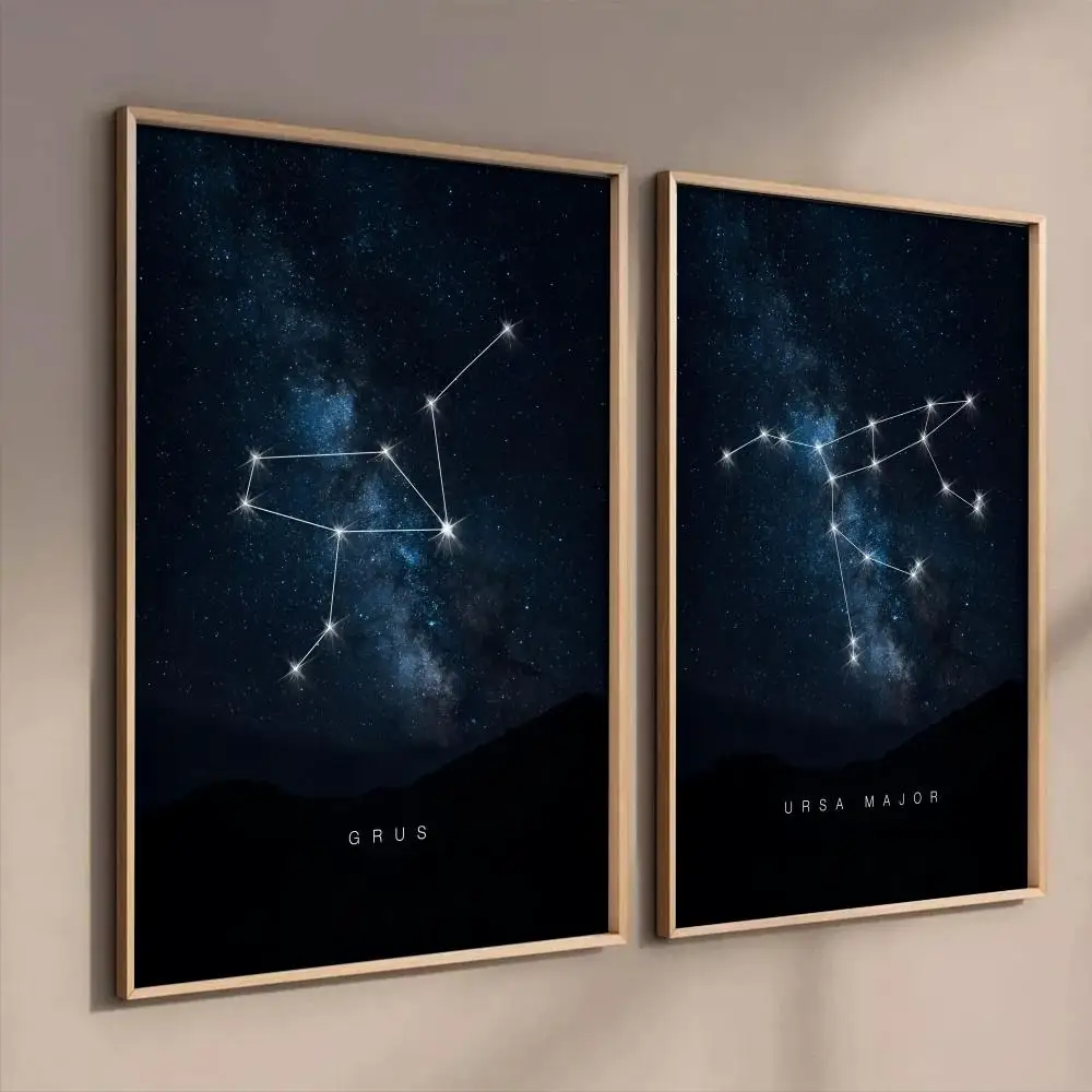 Space Constellations Painting Calligraphy Canvas Painting Art for Bedroom Living Room Home Decor Wall Decoration Decals Gift