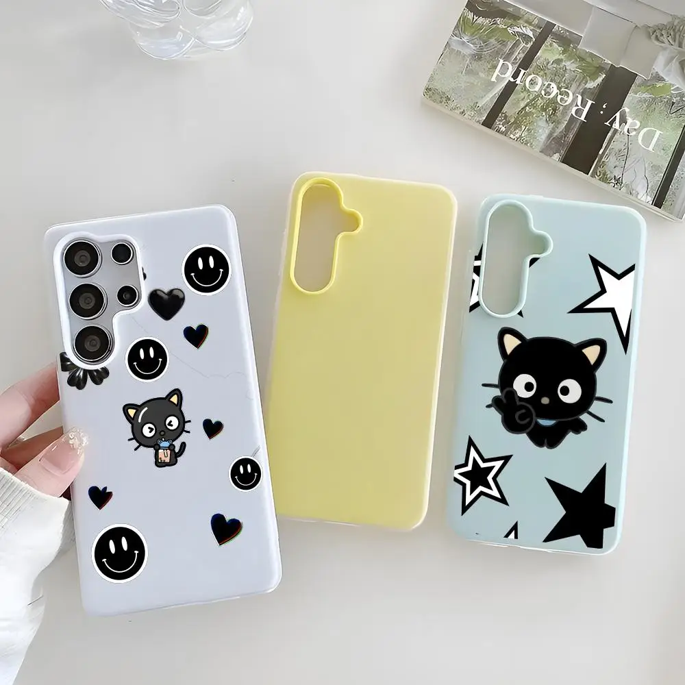Chococat Phone Case Clear TPU Case For Samsung S22-S26, 2-in-1 Detachable Card Holder