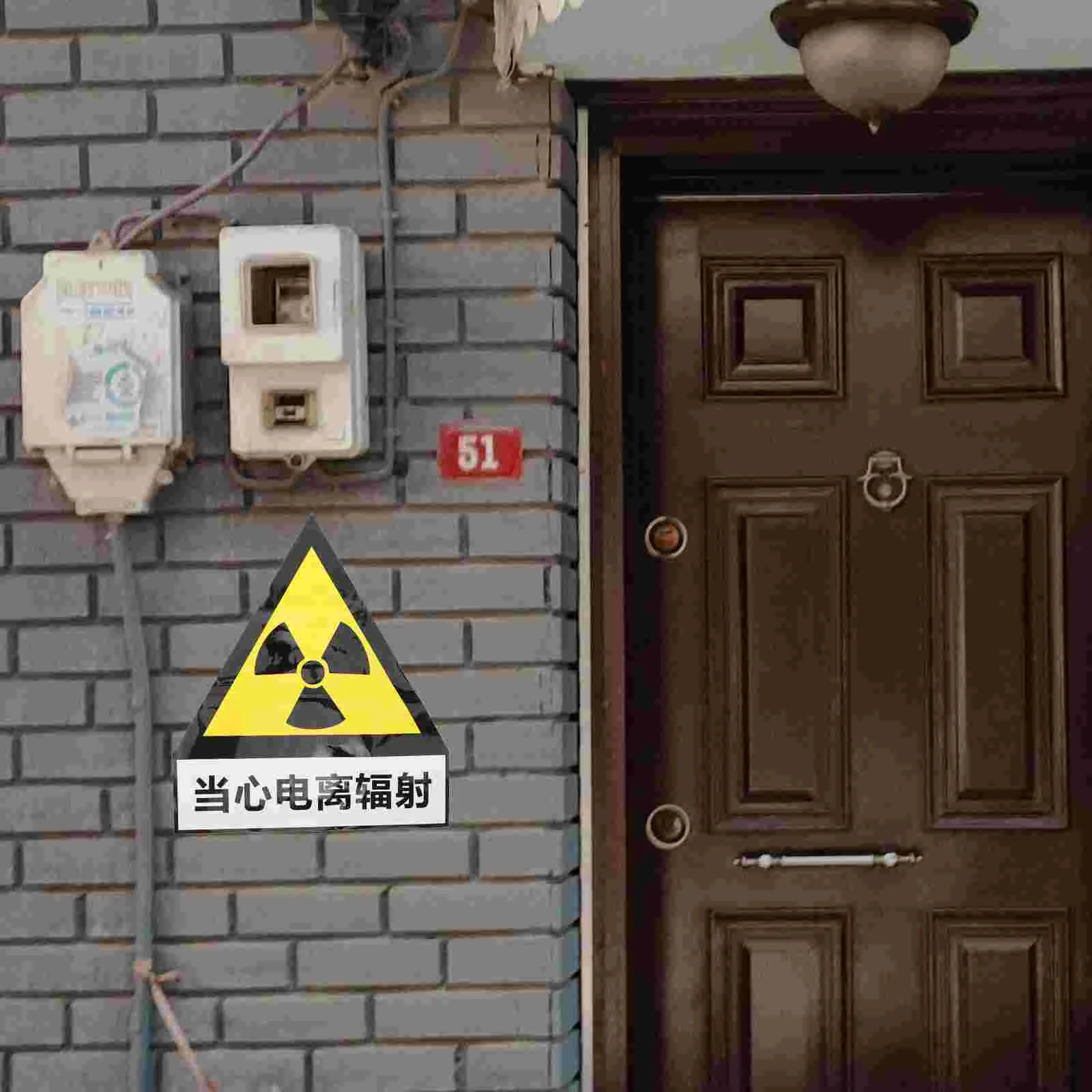 Radiation Warning Stickers Radiations Caution Sign Decal Danger Label Safety Decals Symbol Door Signage