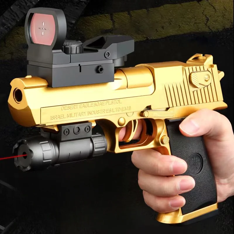 Desert Eagle-pistola de juguete de fuego continuo mecánico para niños, eyección de carcasa Airsoft, Arma de bala suave para exteriores, regalo