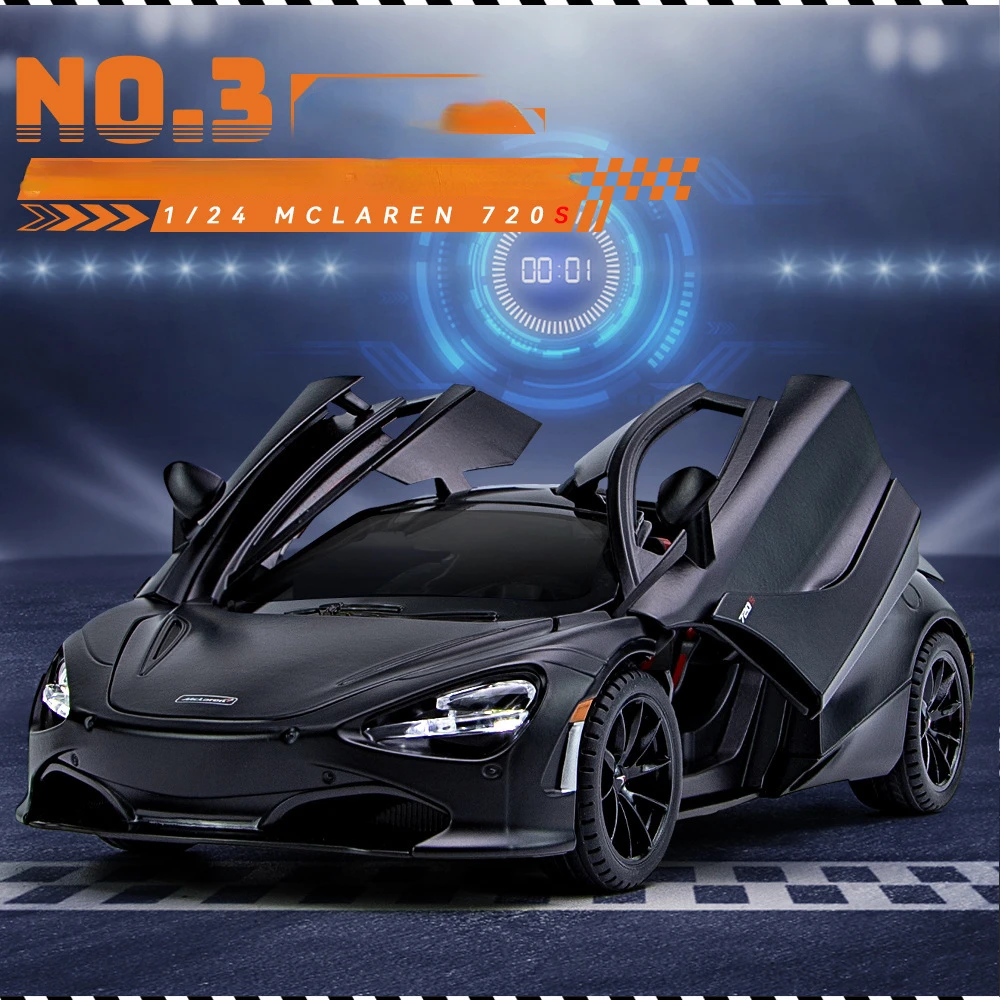 1:24 McLaren 720S Alloy Model Sport Car Diecast Metal Toy Car Series Collection Simulation Sound & Light Toy Car Boys Gift C115