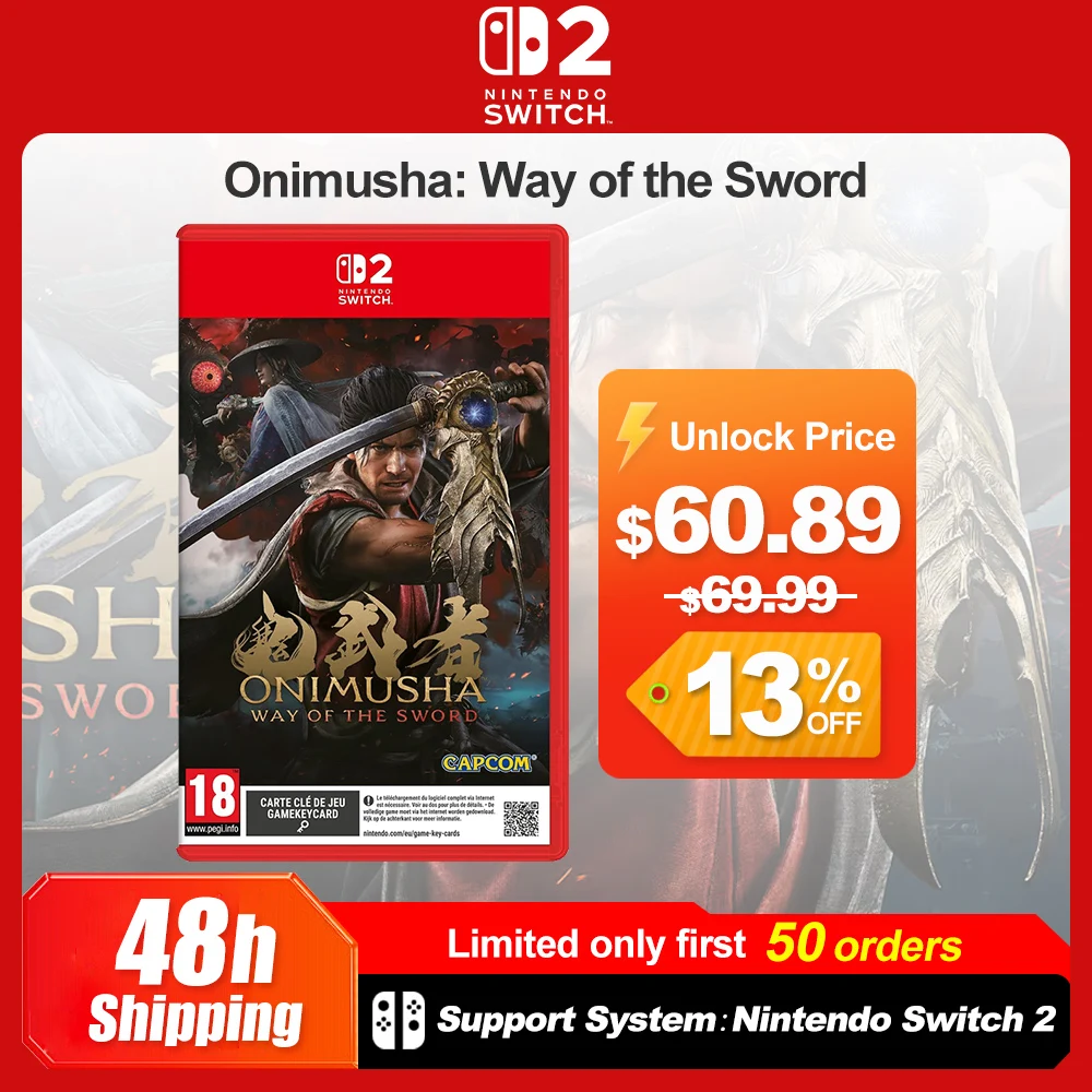 Onimusha Way of the Sword Nintendo Switch 2 Game 100% Nieuwe Fysieke Gamekaart Actie Game voor Switch 2 Game Console