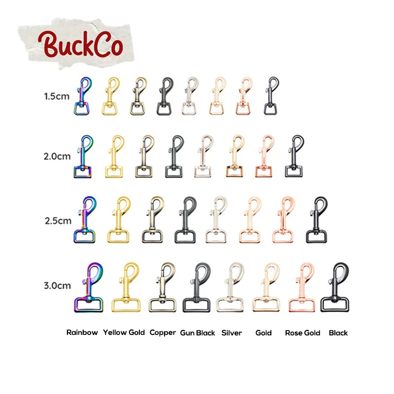 1pc Eight colors Electroplated metal hooks and buckles of various sizes 15mm20mm25mm30mm cat and dog collar accessories