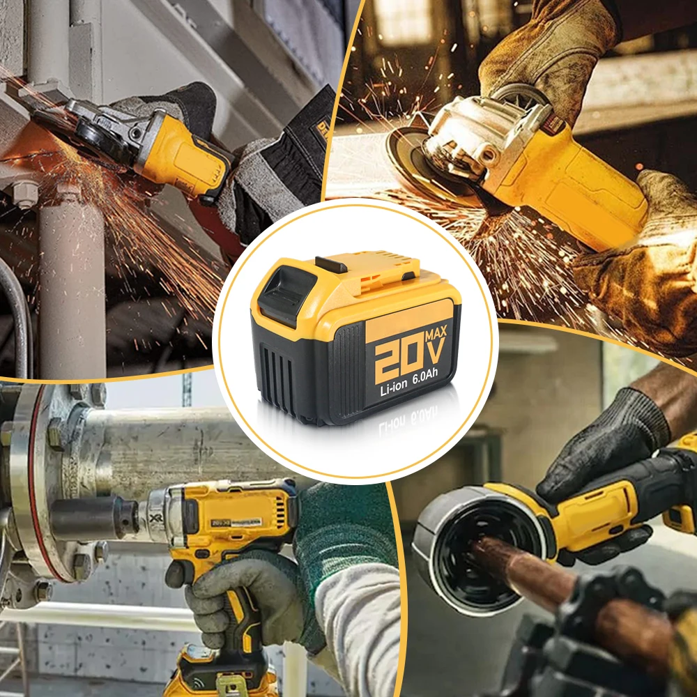 For DeWalt DCB200 Power Tools 6Ah 9Ah 18650 20V Lithium-Ion Battery For Dewalt 20V DCB206 DCB205 DCF845 DCF850 DCF892 DCF911