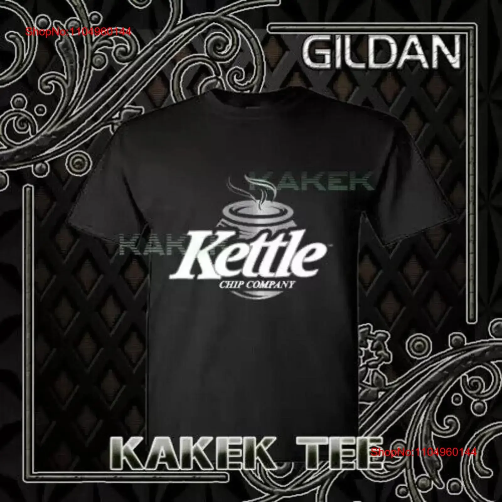 Kettle Chip Company Logo camiseta negra para hombre talla divertida S a 5XL vintage lavado suave cómodo transpirable ropa de diseñador