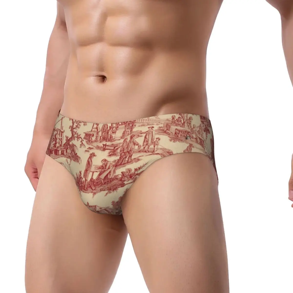 Custom Toile De Jouy Men's Briefs Panties Men Comfort Underwear Underpants