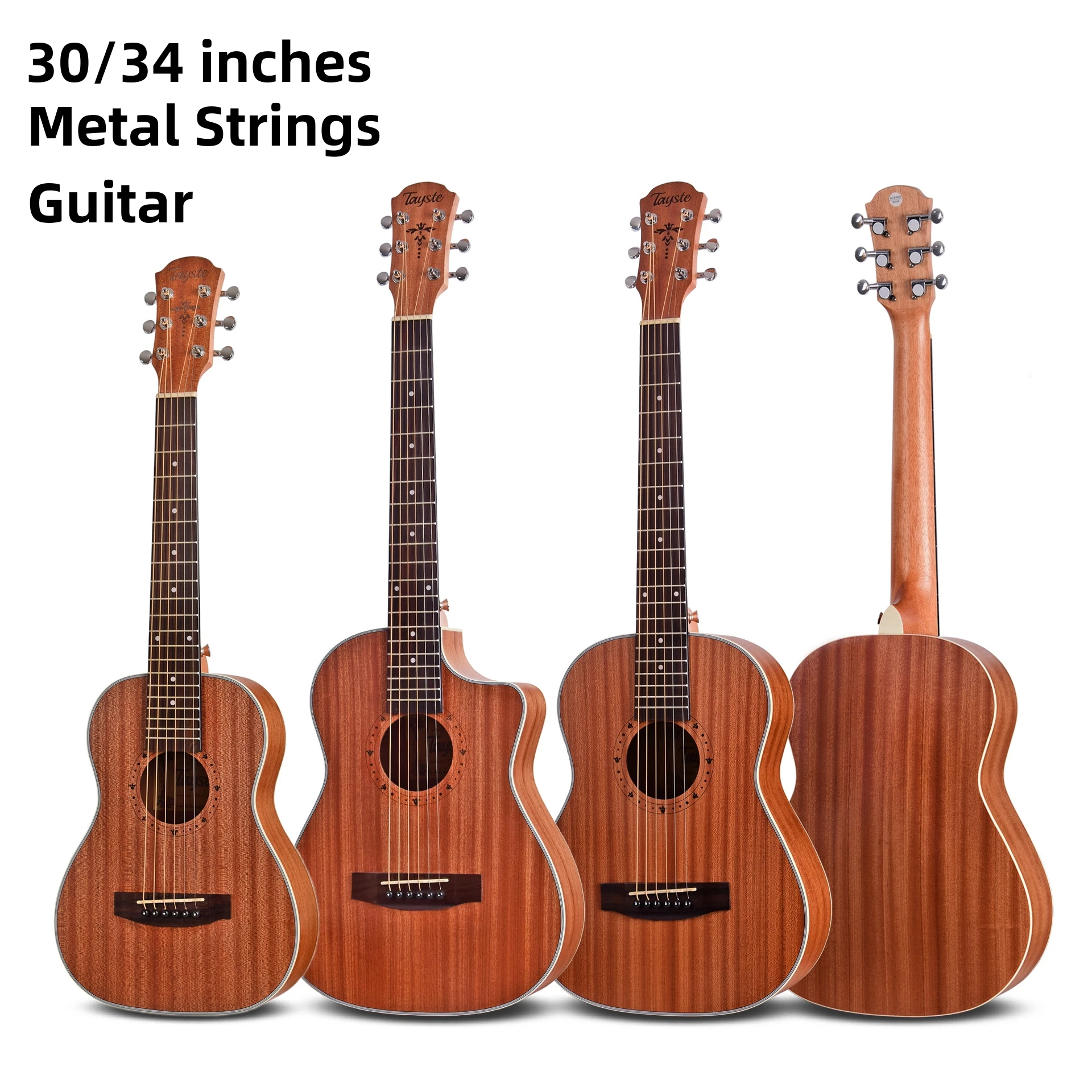 30 34 Inches Guitar 6 Metal Strings Spruce Picea Asperata Mini Electric Guitarlele Baritone Travel Guitalele Acoustic Ukulele