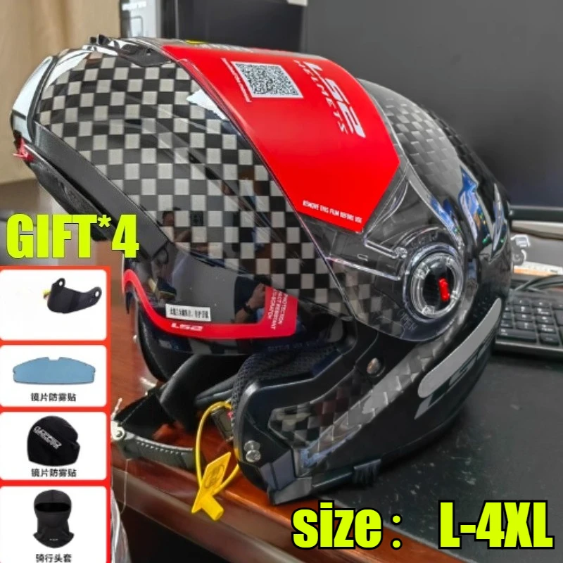 

Original LS2 FF394 Carbon Fiber Motorcycle Helmet Motorcycle Helmet Personalised Dual Lens Modular Helmets casco moto talla s