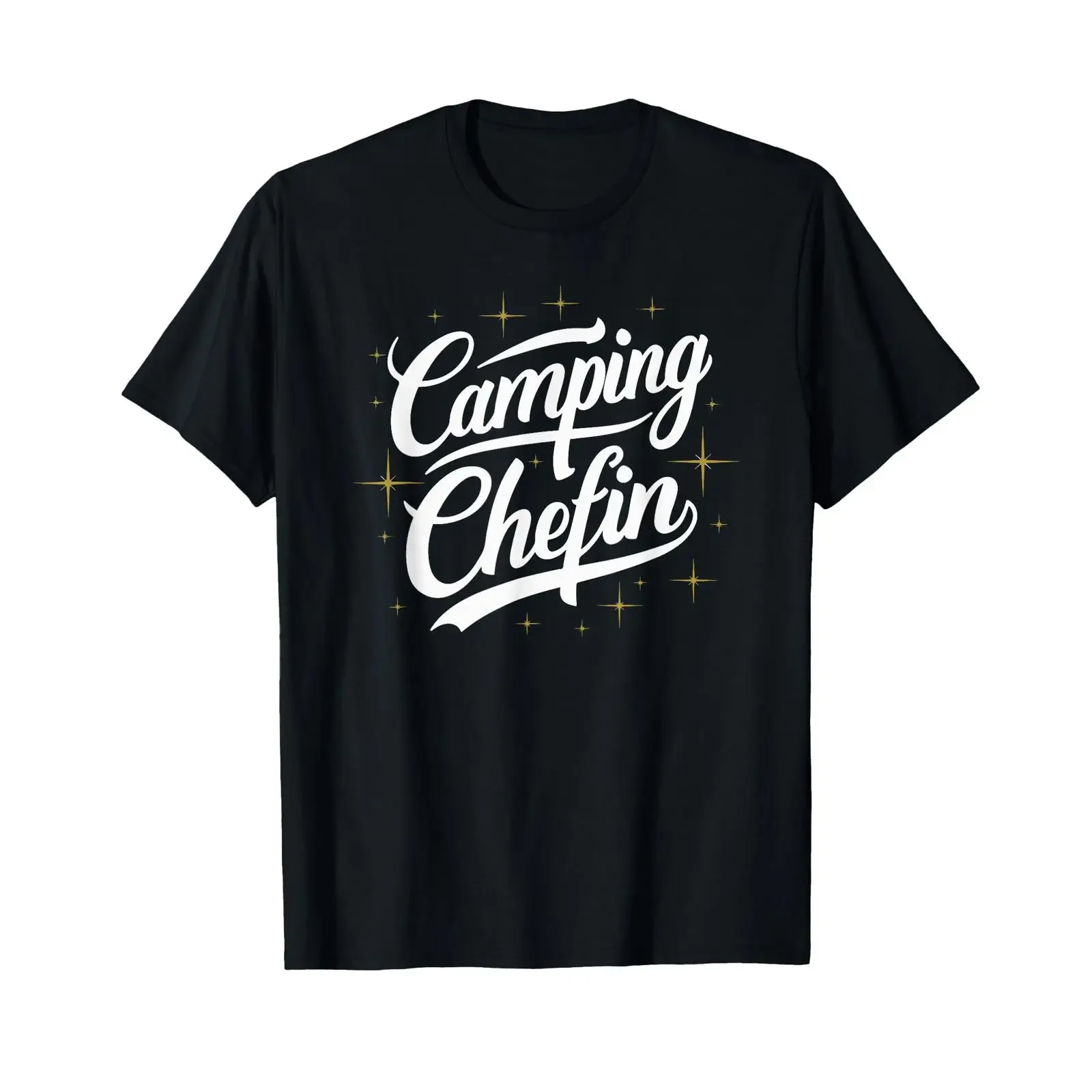 Woman Camping Chef Outdoor Fan Caravan Owner Nature T Shirt black vintage Washed Breathable homme Versatile Soft