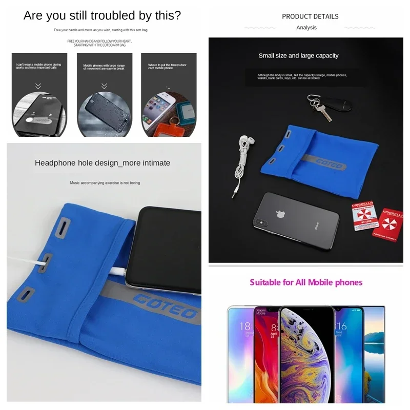 Reflective Running Arm Bag Phone Case Sports Anti-Theft Arm Pouch Men Women Elastic Armbands For Airpods Bag