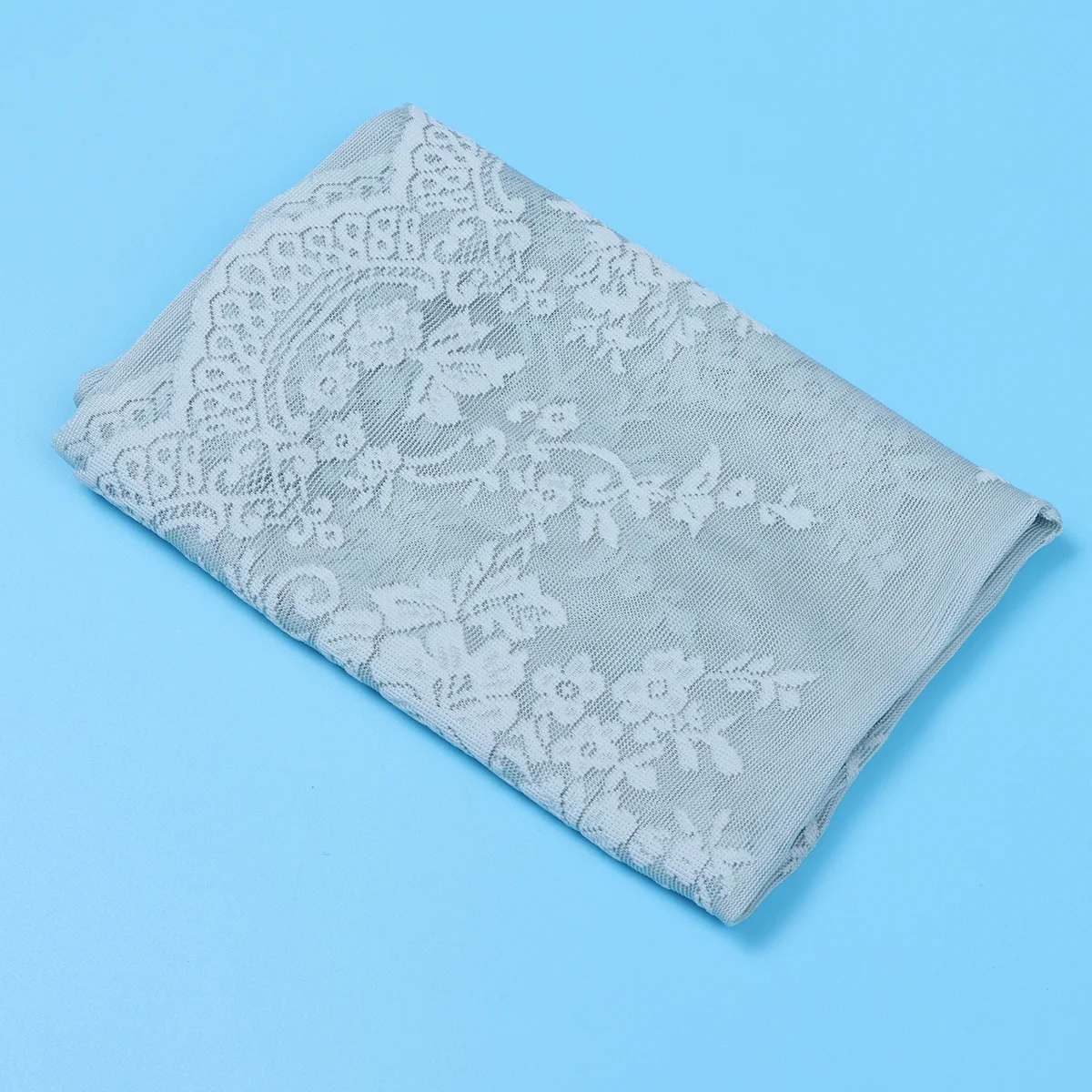 

1Pcs Fresh Style Short Curtain Half Lace Curtain Valance for Window Kitchen Cabinet Bedroom Living Room Soft Breathable Blue