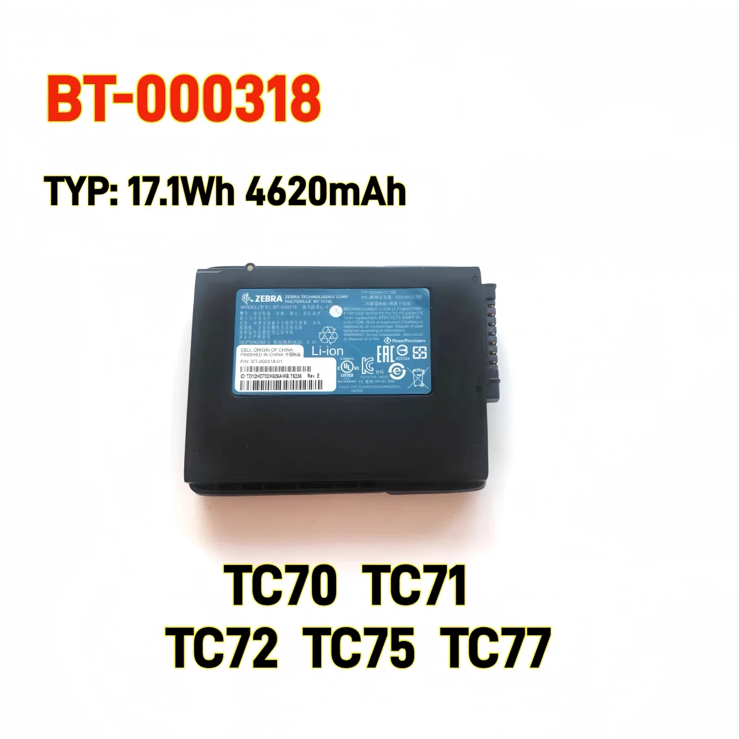 Original BT-00031 3.7V 84620mAh for Zebra TC70 TC75 TC77 PDA Barcode Scanner Battery