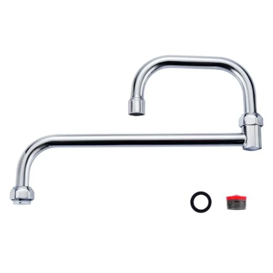 

Commercial Faucet Swivel Spout Replacement: 1" Add-on Swg Nozzle - Chrome Polished Spout Replacement for Commercial Kitchen Sk