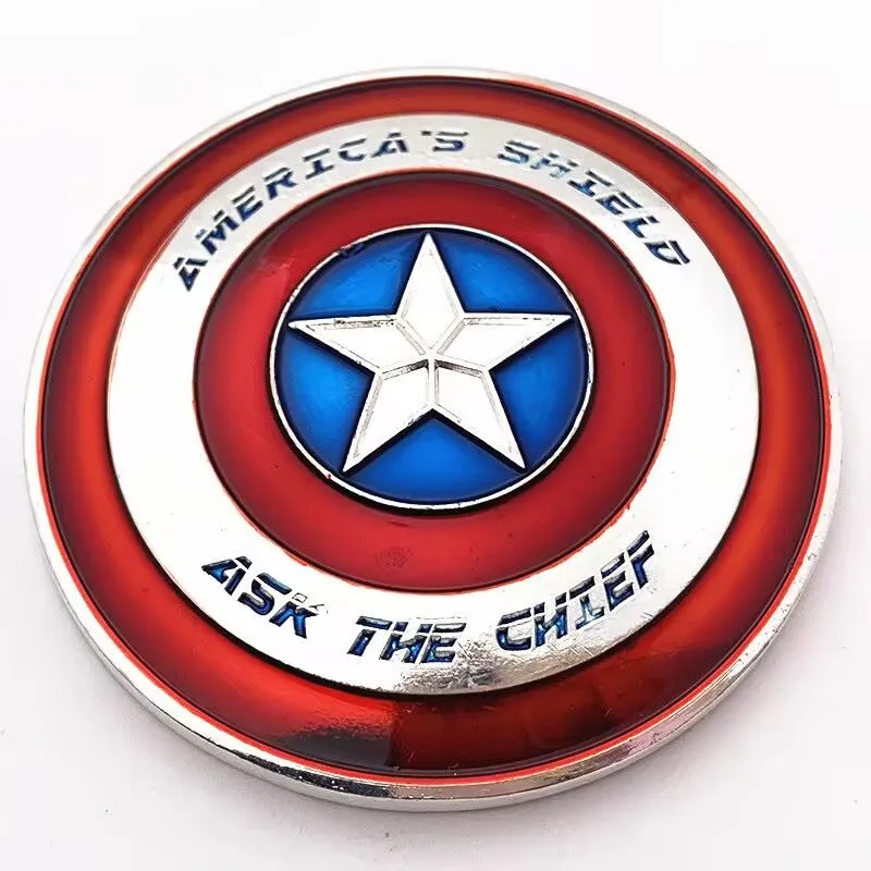 Emblema del escudo del Capitán América de Marvel, moneda de Metal, insignia del SHIELD de AMERICA, Bar, películas orientadas por Marvel, cómics y productos periféricos