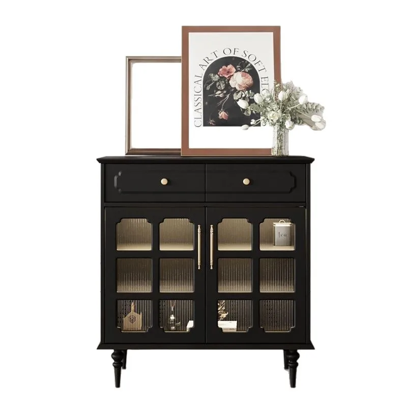Factory Direct 2026 solid wood sideboard tea cabinet integrated storage cabinet for home living room, coffee machine cabinet