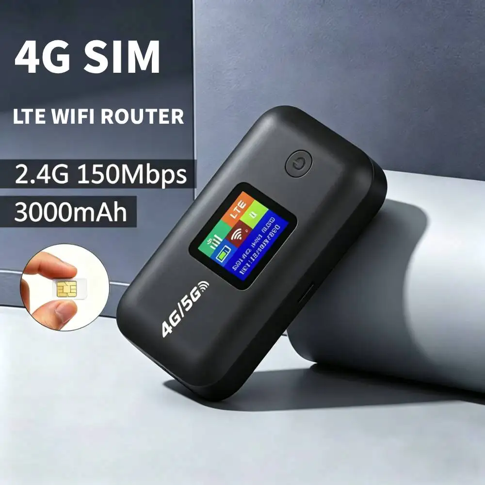 3000mAh 4G Portable Travel WiFi Router Mobile 4G Hotspot Wireless Router 4G LTE Router for Outdoor Travel Business RV Car Home