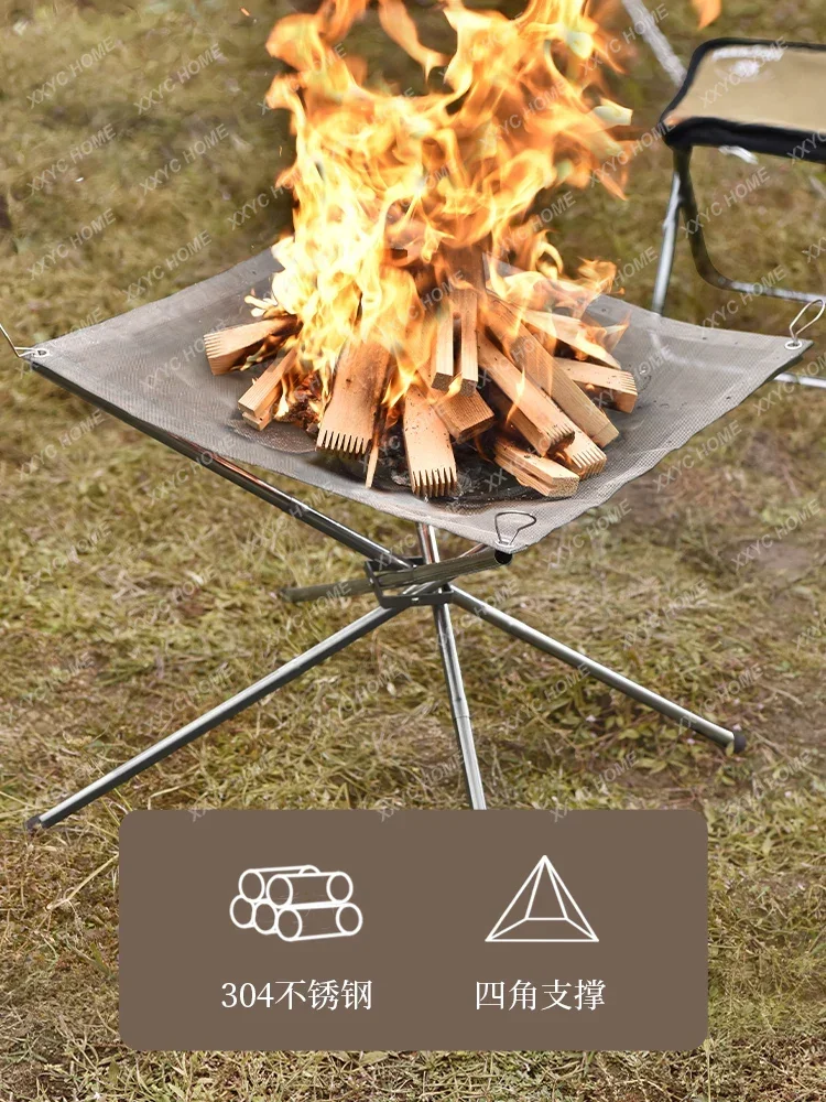 Outdoor Burner Camping Burner Folding Portable Ultra Light Firewood Burner Lotus Bonfire Stand