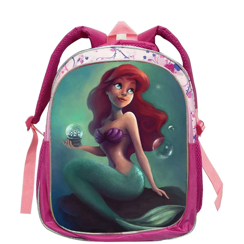 Mochila pequeña de La Sirenita para niños, morral infantil de princesa de dibujos animados para guardería, mochilas escolares de dibujos animados