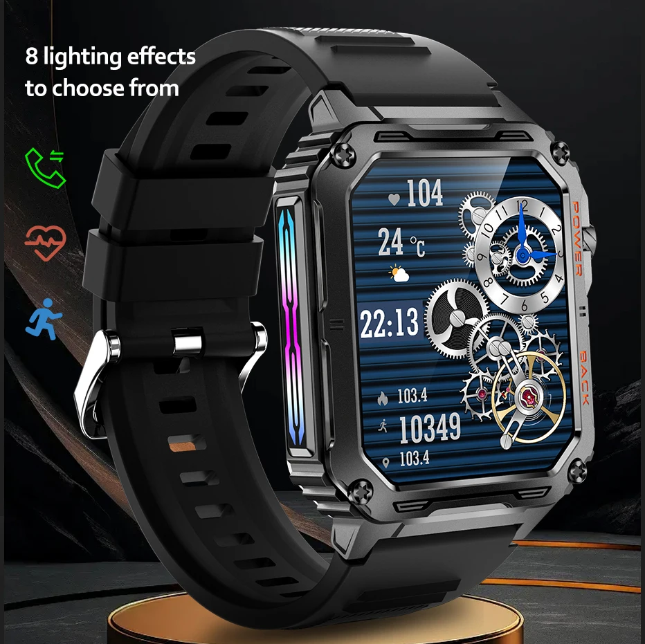 

LED Lighting Smart Watch 1.91 Inch Full Touch Screen Bluetooth Call Heart Rate Sleep Monitoring Sport Fitness Tracker Smartwatch