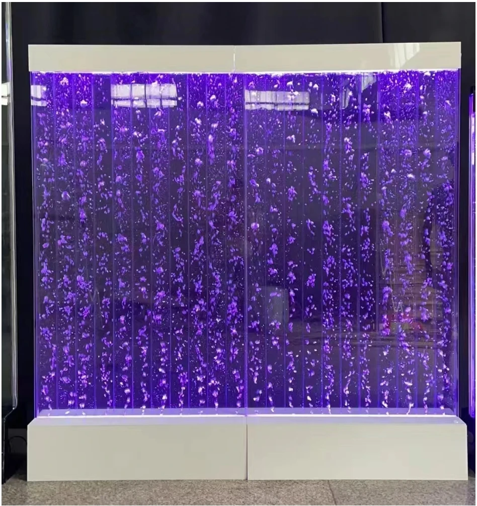 indoor water feature mirror glass water wall fountain with led light home decoration wall mounted waterfall