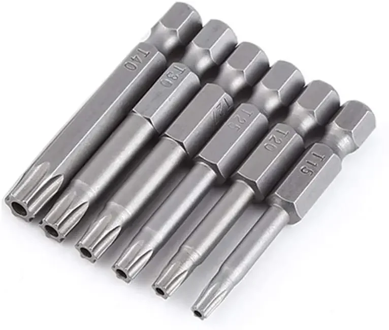 12pcs 1/4 Inch Hex Shank T5-T40 Torx Head Screw Driver Bit Set Security Tamper Proof Star 6 Point Screwdriver Kit Tools