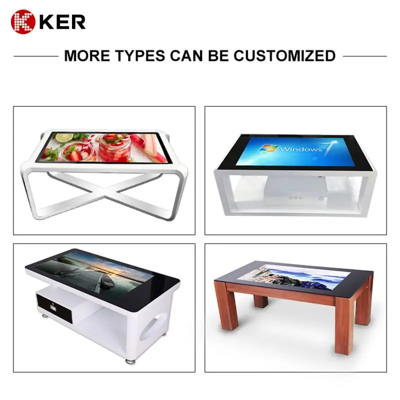 43 Inch Advertising Indoor Capacitive Touch Screen Coffee Touch Table With Phone Wireless Charging