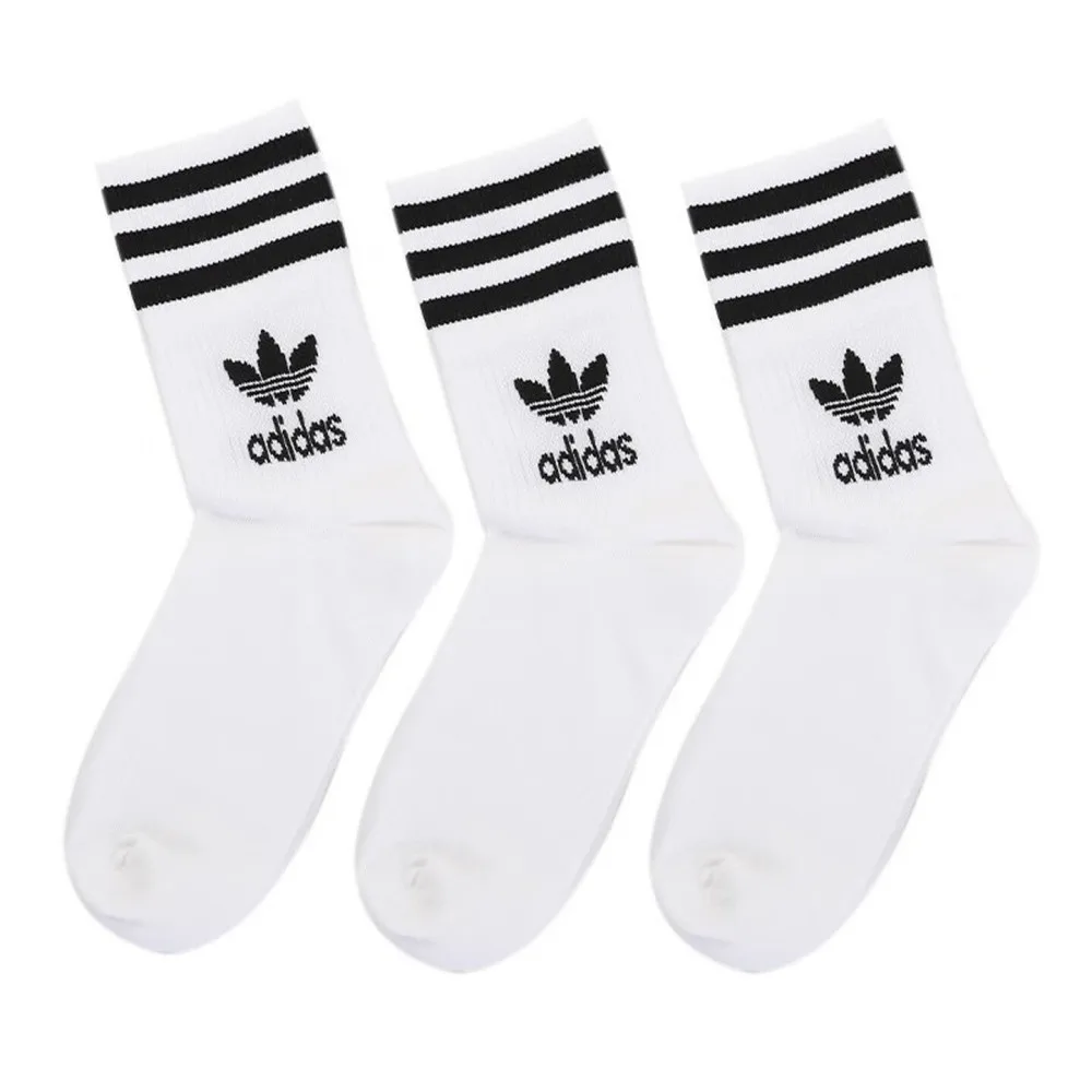 

Adidas Trefoil Men's and Women's Casual Mid-Calf Socks: Breathable, Comfortable, Non-Slip, and Durable in White (3-Pack) GD3575