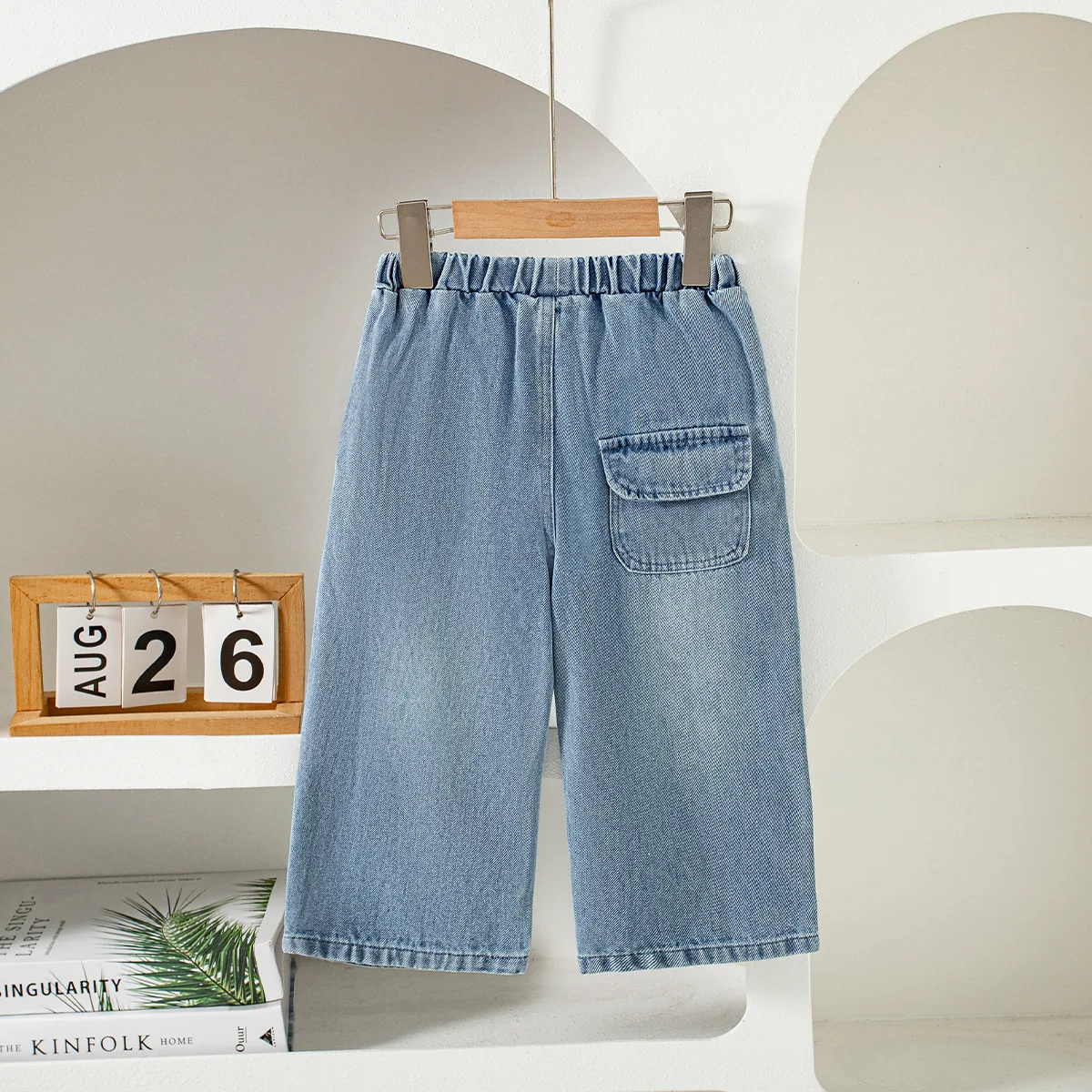 2026 Summer New Children Thin Denim Trousers Fashion Girls Ripped Jeans Baby Loose Wide-leg Pants Solid Kids Casual Pants