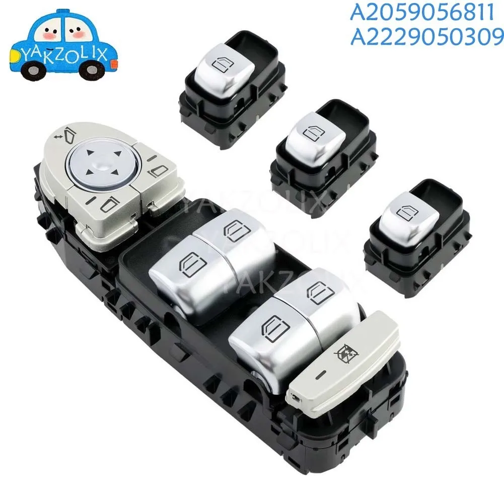 

For Mercedes Benz W205 S205 C205 B CLS E GLB GLC S Class Driver/Passenger side Power Window Door Master Switch Button Parts