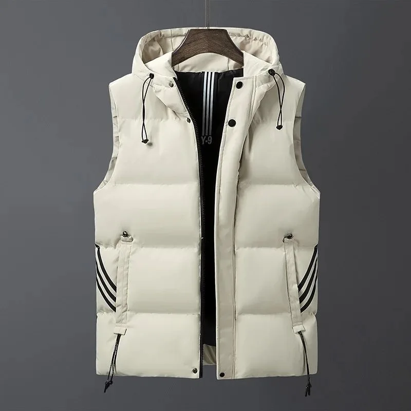 Winter Golf wear Men's Vest golf Waistcoat Hooded Fashion Down Cotton Golf Jacket Loose Thicken Warm Men's Vest golf Coats 골프웨어