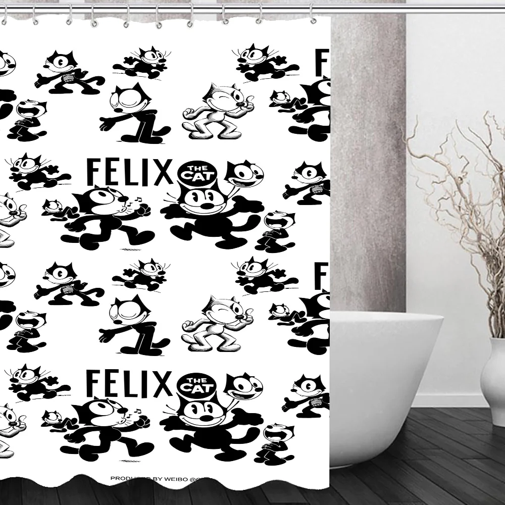 Curtains for Bathroom Shower Curtain Bath Curtain Felix the Cat Sets Accessories Waterproof Fabric Set European Products Home