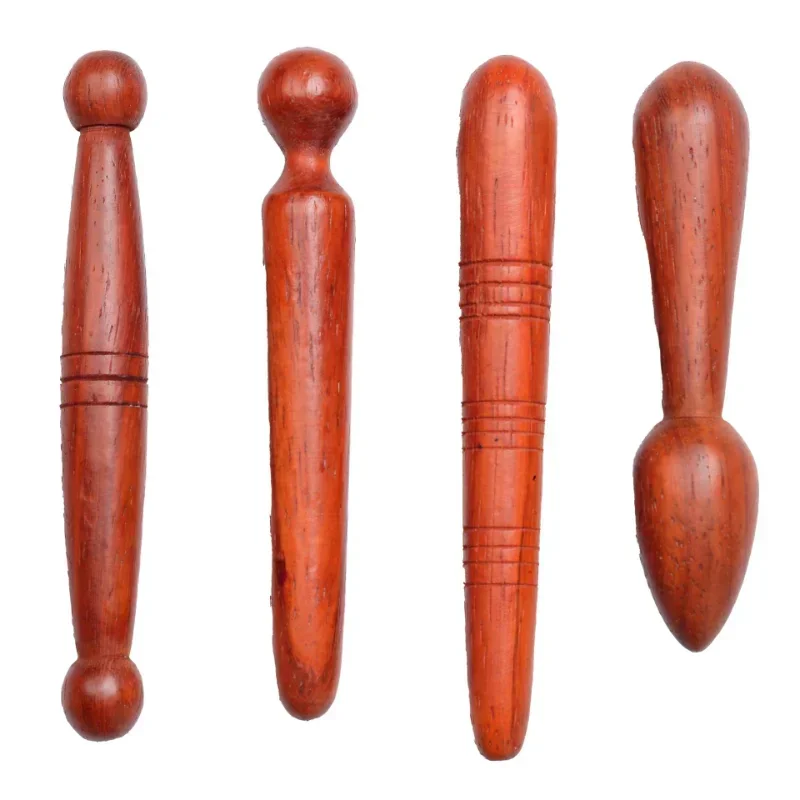 4Pcs Wooden Body Massage Tool Foot Massage Acupuncture Thai Massager Bar Therapy Meridian Waste Lymphatic Care