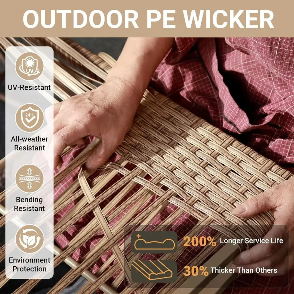 7 Piece Wicker Patio urniture Set,Outdoor Contion Sectional Soa w/Coee Table,All-Weather Outdoor Soa with Thick and Anti-Slip Cu