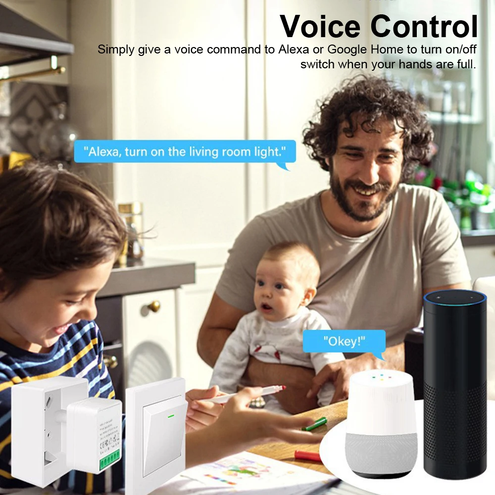 Công tắc thông minh AC110V 220V điều khiển từ xa không dây Wifi ứng dụng di động cho tuya Alexa Google Assistant Smart Home