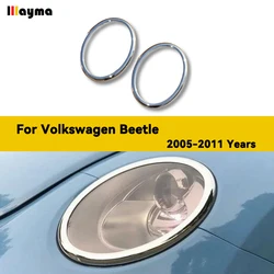 For VW Beetle 2005 - 2011 Lamp Car Headlight Cover Lens Shell Ring Trim Sticker Rear Light Plating Decorative Parts