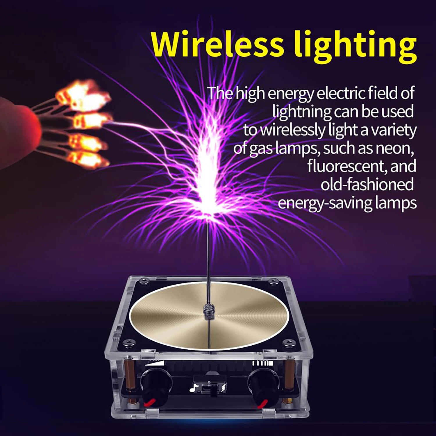 Bluetooth Music Tesla Coil Arc Plasma Loudspeaker Wireless Transmission Touchable Artificial Lightning Education Experiment Toy