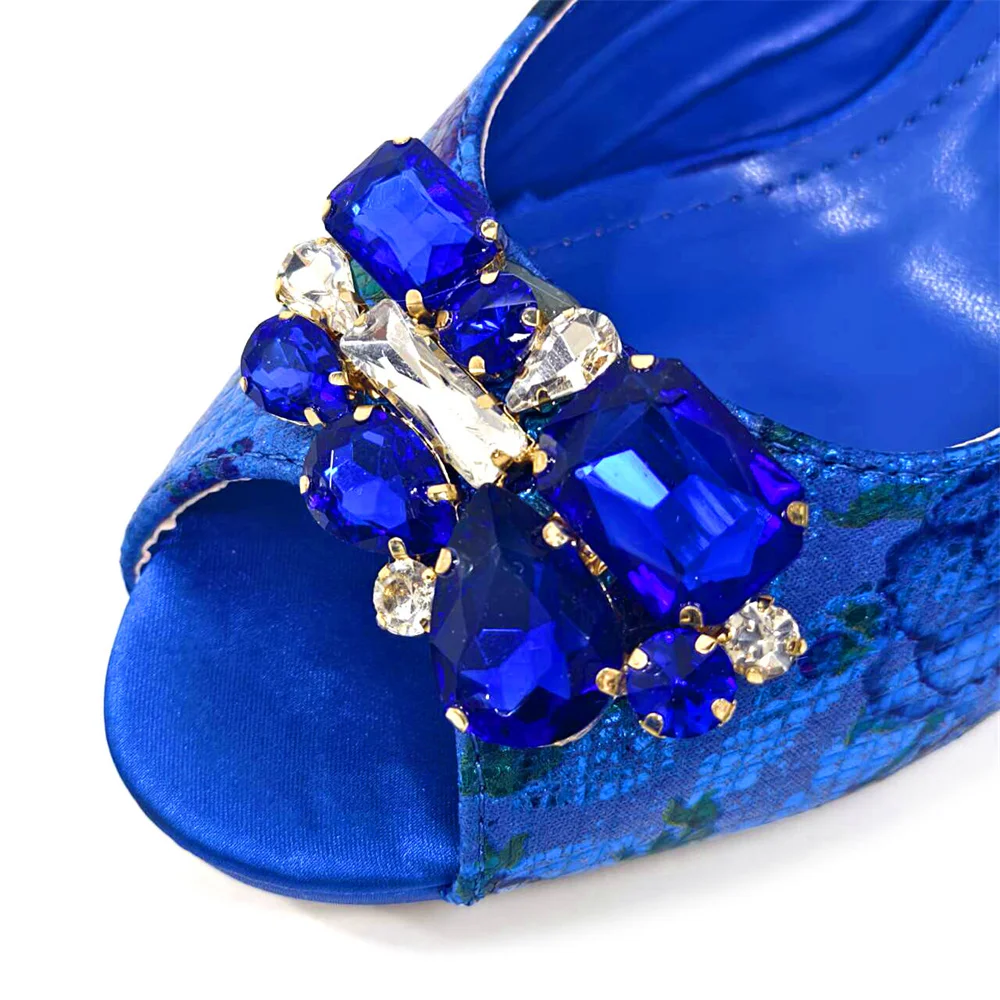 Chaussures Bleues à Bout Ouvert avec Strass pour Femme, Ensemble de Sacs Assortis pour ixde Mariage, 2024