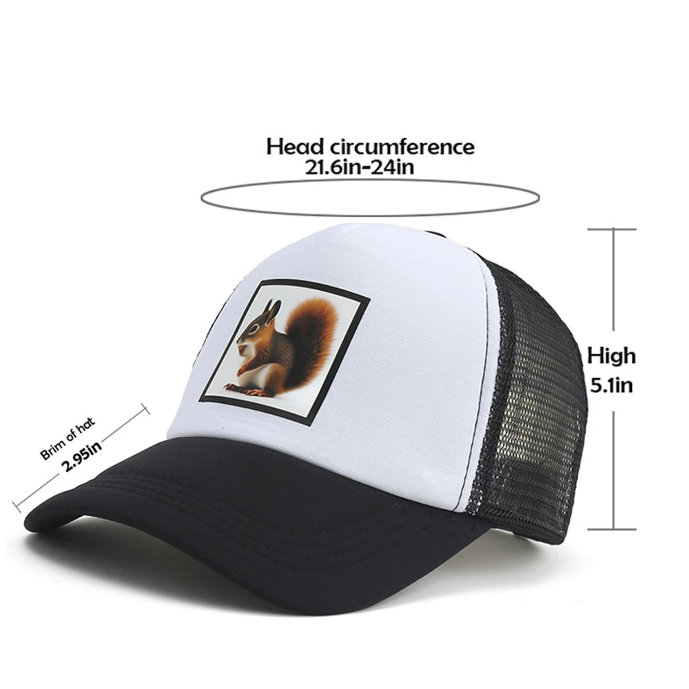 Baseball Cap Squirrel Peaked Cap Simple Casual Men Women Spring Summer Tourism Beach Cycling Breathable Sun Protection Hat