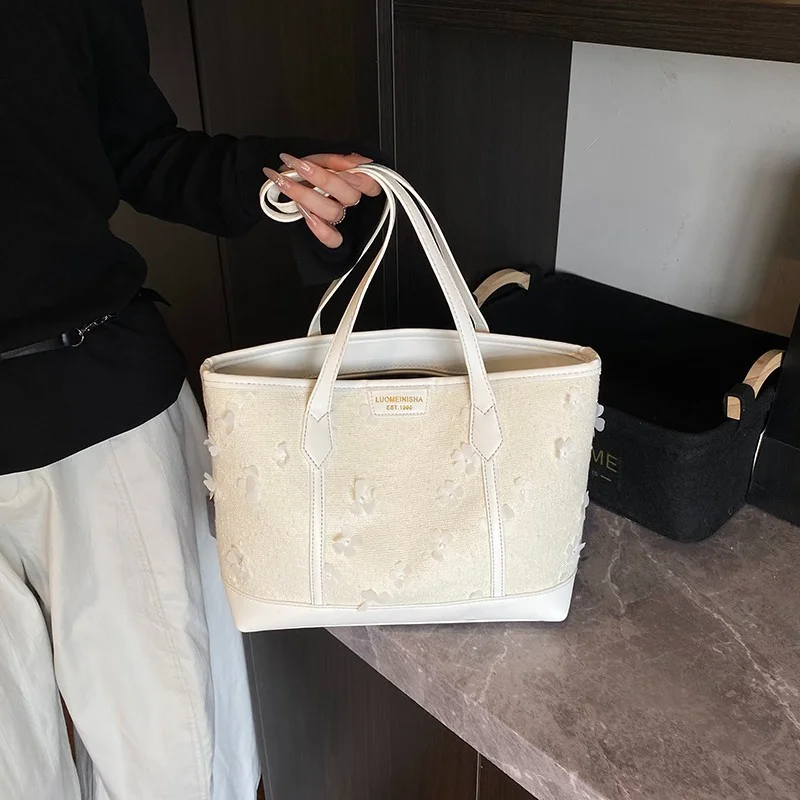 

​2025 WomenLarge Capacity Tote Bag with Adjustable Crossbody Strap Print Design Minimalist Vegan Leather Casual Versatile Purse​