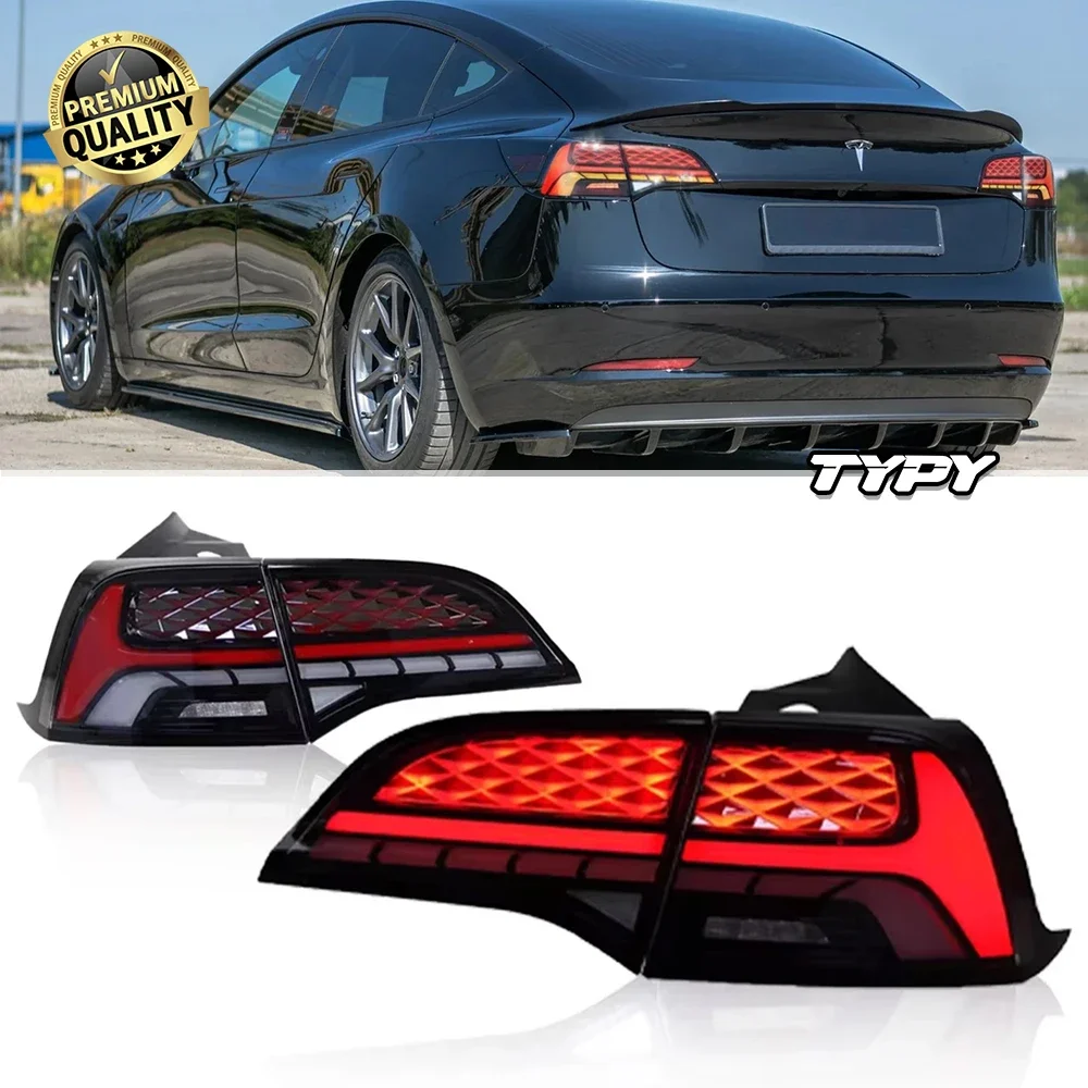 

Автомобильный задний фонарь для Tesla Model 3/Y 2019-2022, обновленный, модифицированный для нового динамического указателя поворота, автомобильный светодиодный задний фонарь в сборе