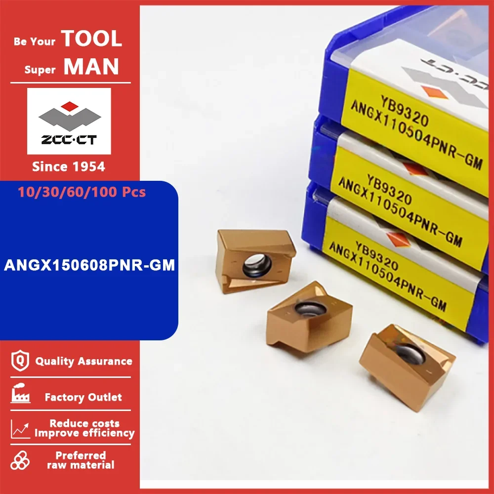

ZCC.CT ANGX150608PNR-GM Carbide Milling Inserts ANGX 150608 PNR GM ZCC Original Turning Blades CNC Machining Tools