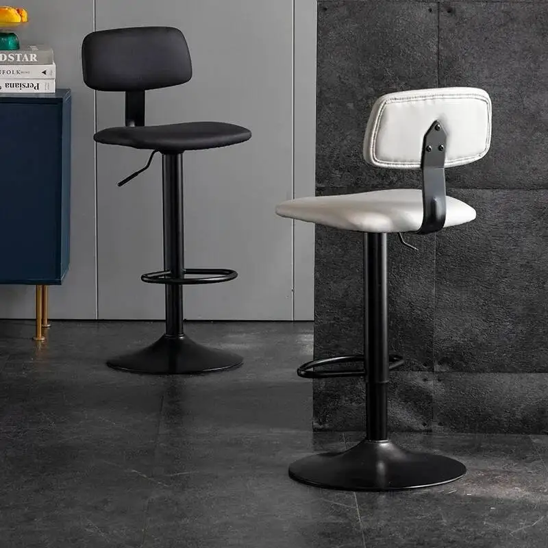 NordicLift Bar Chair Home Simple Backrest Bar Chair Front Desk Cashier Rotating High Bar Stool FurnitureFurniture