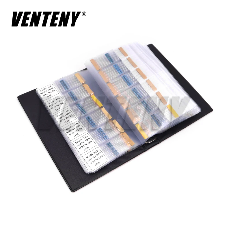 0.25W 122/130/140/158Values 1R~10M Ohm 1/4W 1% Metal Film Resistor Assorted Kit Resistance Pack Sample Book