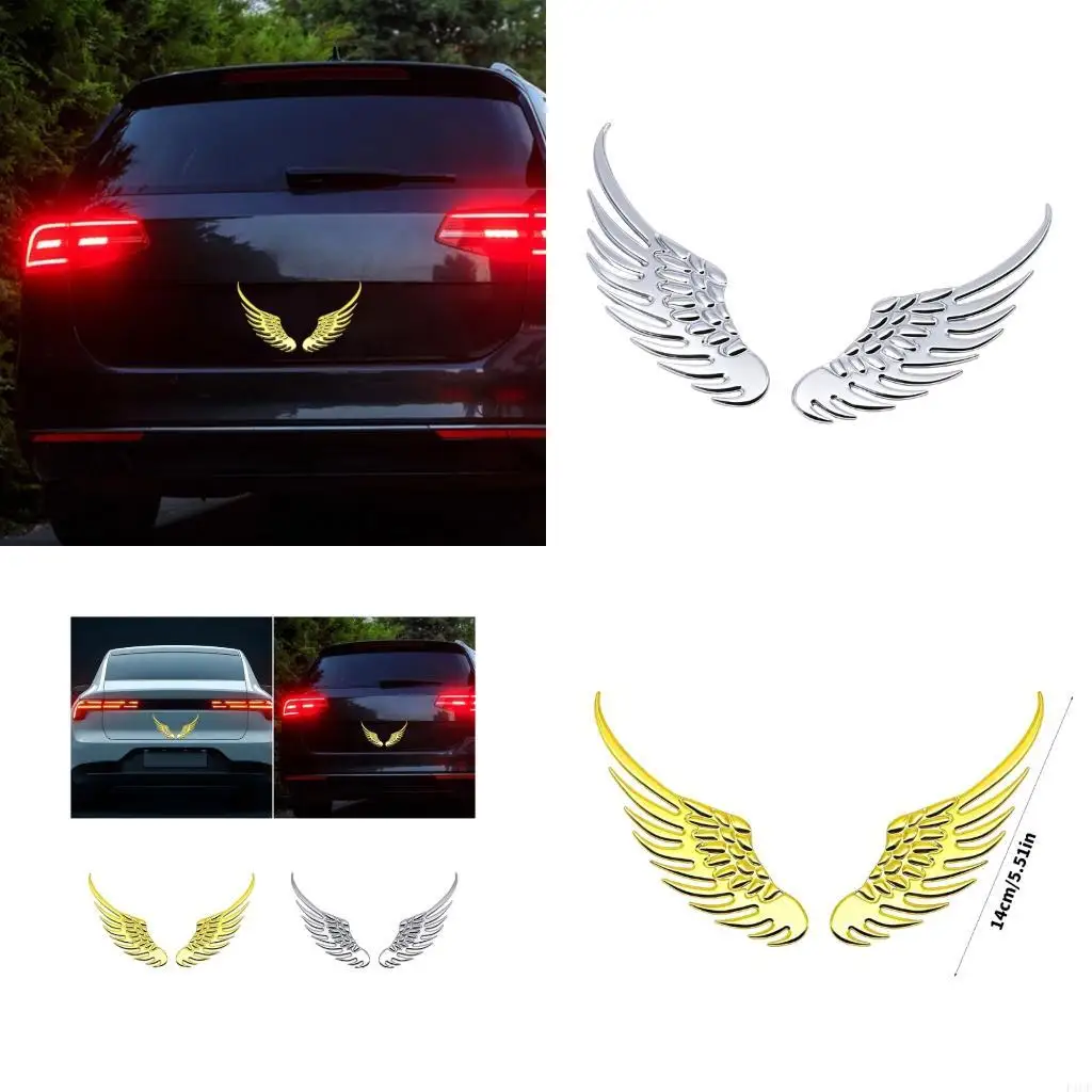 F1CF 1 Pair Universal Metallic Vehicle Wing Guards Scratch Prevention Decorative Stickers for Cars Quick Application Design